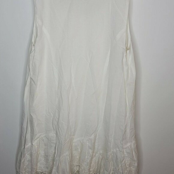 Isabella Sinclair Anthropologie White 100% Cotton Broderie Swing Dress SZ S/P - Picture 7 of 9